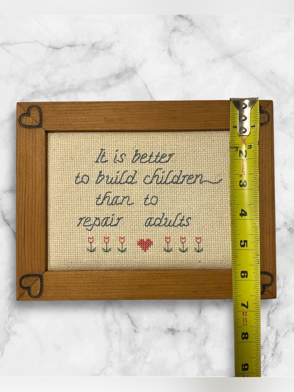 Hand-Embroidered Needlepoint quote - Picture 6 of 6